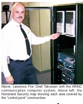Lawrence Fire Chief Takvorian with the New ARINC System