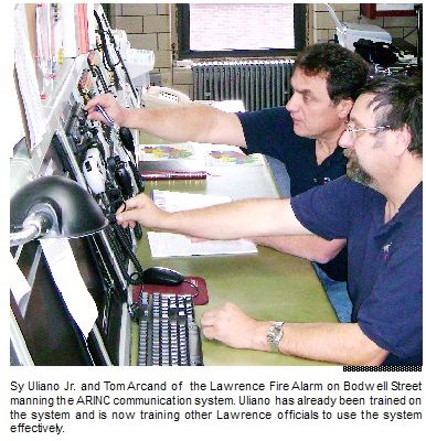 Lawrence Firefighters using the Arinc Comminucation System