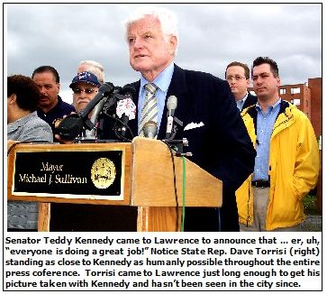 Senator Ted Kennedy and David Torissi, flood