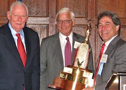 Presenting the Cabot Award:Photo left to right: Herbert D. Kelleher, John G.L. Cabot, Dan Schrager, President of ACONE