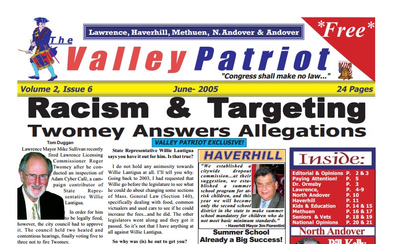 Racism and Targeting in Lawrence – Commissioner  Roger Twomey Answers Allegations