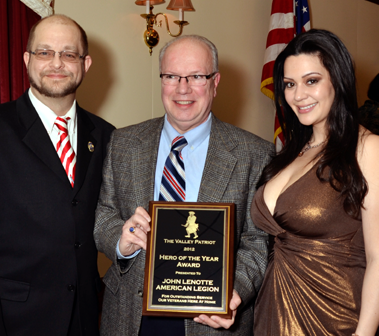 American Legion District Commander John Lenotte received the Valley Patriot Hero Award