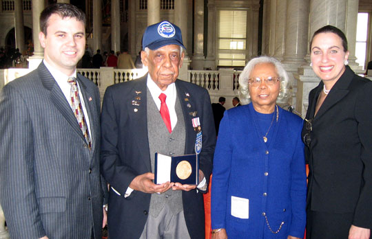 Tuskegee Airman Luther McIlwain, Glendora McIlwain Putnam,  Brad MacDougall-Congressional Aide to Rep. Marty Meehan and Kathleen Corey Rahme