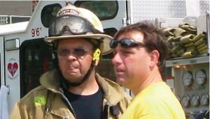 Lawrence City Councilor Marc Laplante two summers ago, at one of Lawrence’s Mill Fires on South Canal Street that brought in firefighters from as far away as Newburyport and Lowell.