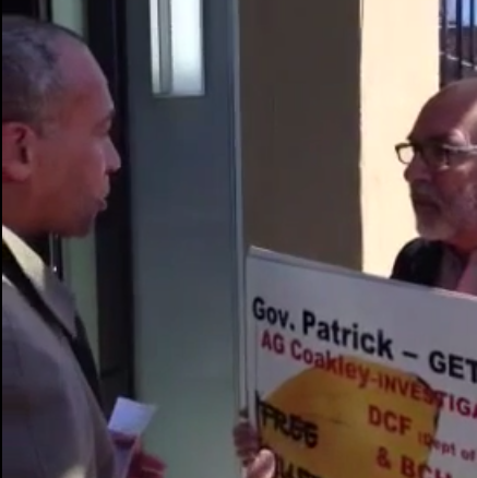 Governor Patrick Confronted by Protester, Says Justina Should be “Home in Connecticut”