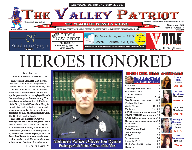 Download or View The December, 2014 Valley Patriot (Edition #134), Headline: Heroes Honored