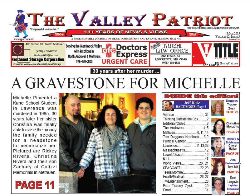 The May, 2015 Valley Patriot, Edition #139 – 30 Years After her Murder … A Gravestone for Michelle