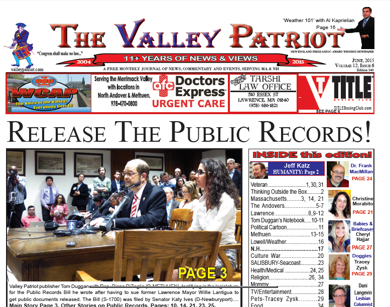 June, 2015 Valley Patriot – Edition #140 – Release the Public Records