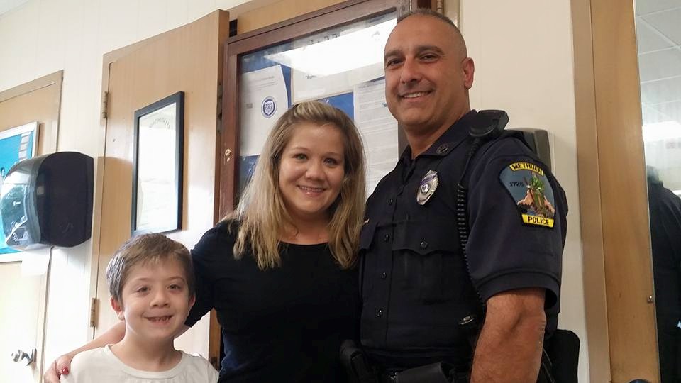 Methuen Woman, Son, Thank Methuen Police Officer Who Saved Her Life