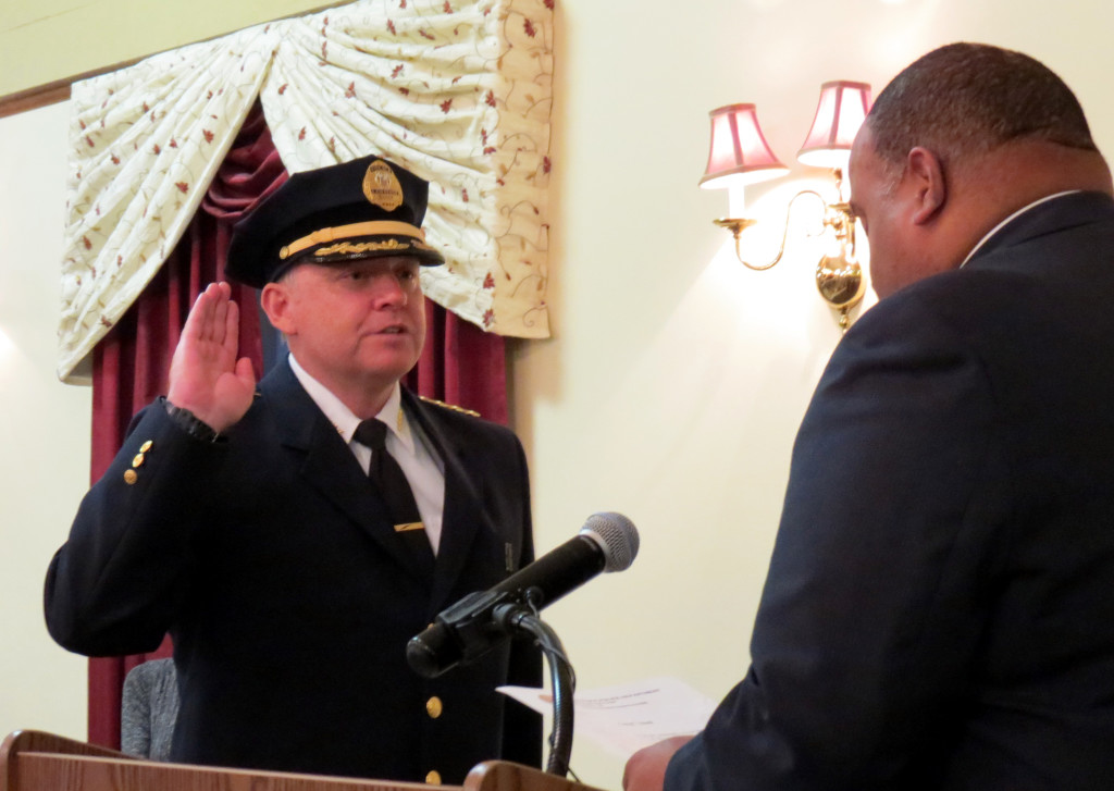 Chief James Fitzpatrick being Sworn in by Mayor Rivera