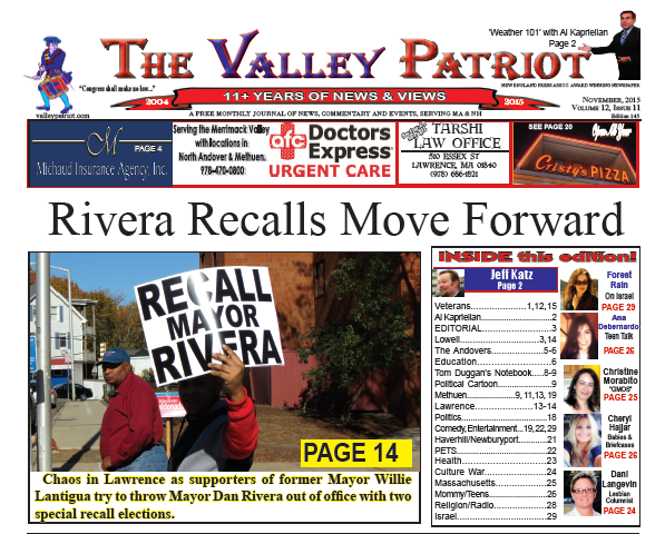 The Valley Patriot – November 2015 – Edition #145 – Rivera Recalls Move Forward
