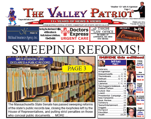 The Valley Patriot Print Edition – February, 2016 – Sweeping Public Records Reform!
