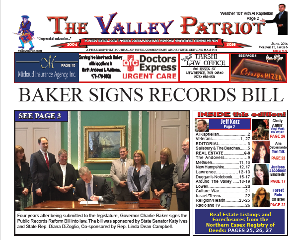 June, 2016 Print Edition of The Valley Patriot – Baker Signs Public Records Bill