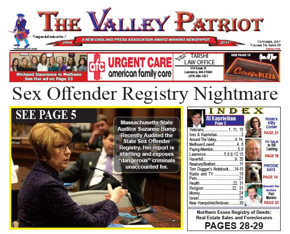 PRINT EDITION OF The Valley Patriot October, 2017 Sex Offender Registry Nightmare