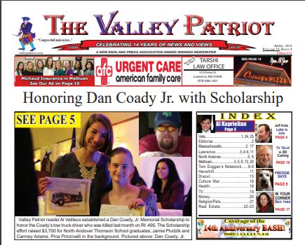 Valley Patriot April, 2018 Edition #174 Honoring Dan Coady, Jr.