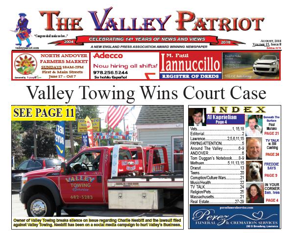 PRINT EDITION OF THE AUGUST, 2018 VALLEY PATRIOT