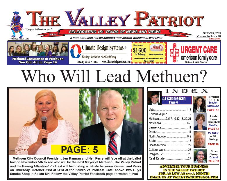 PDF of the October, 2019 Valley Patriot – Methuen Election Edition!