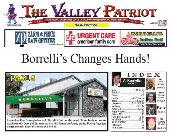 PDF of the May, 2023 Valley Patriot – Borrelli’s Changes Hands