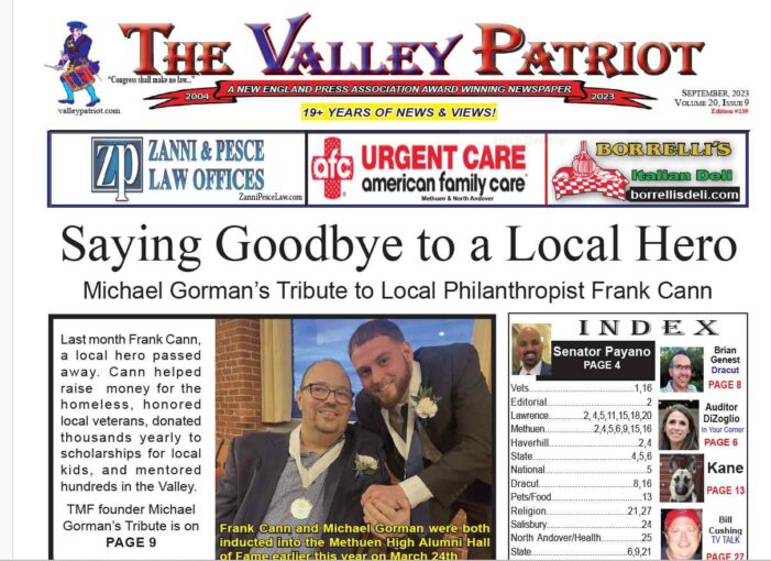 Saying Goodbye to a Hero ~ PDF of The September, 2023 Valley Patriot