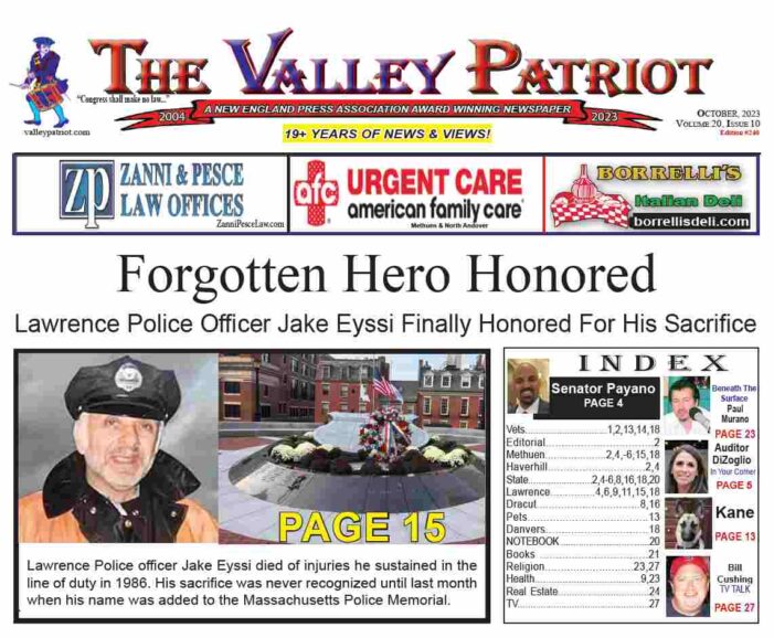 PDF of the October, 2023 Valley Patriot – Forgotten Hero Honored