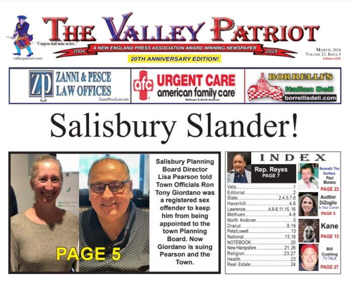PDF of the 20th Anniversary Edition of the Valley Patriot ~ March, 2024
