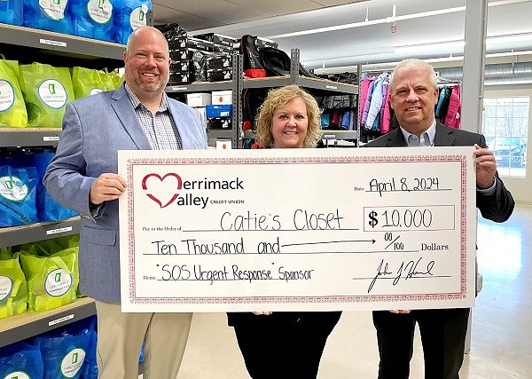 Merrimack Valley Credit Union Donates $10,000 to Catie’s Closet